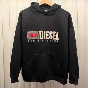 Diesel logo-patch cotton-blend hoodie